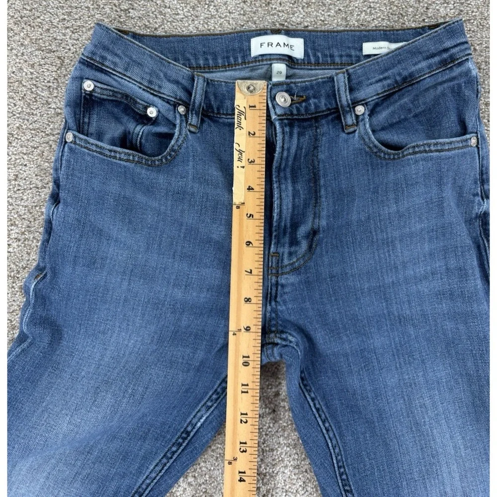Frame Modern Straight Jeans Mens 29X31 Blue FREETOWN Medium Wash Stretch Denim